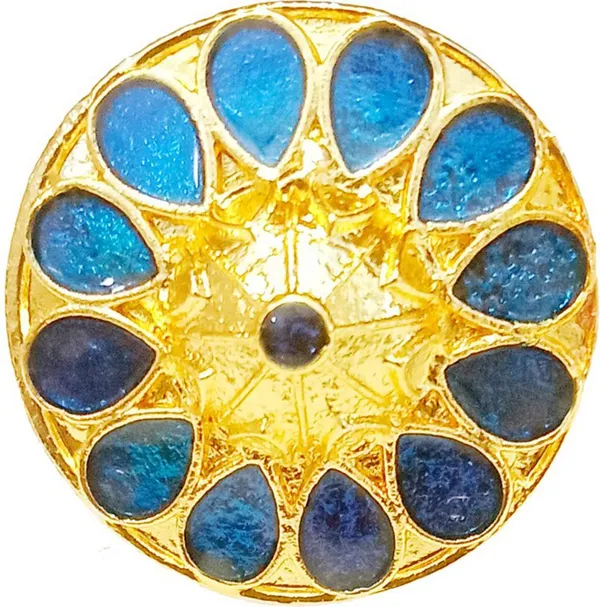 Assamese_Traditional_Copper_Gold_Plated_Blue_Colour_Finger-Ring_For_Girls_&_Women